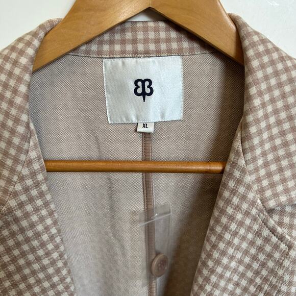 Betabrand Classic One Button Knit Blazer Gingham Plaid Office Work Size XL - Picture 2 of 13
